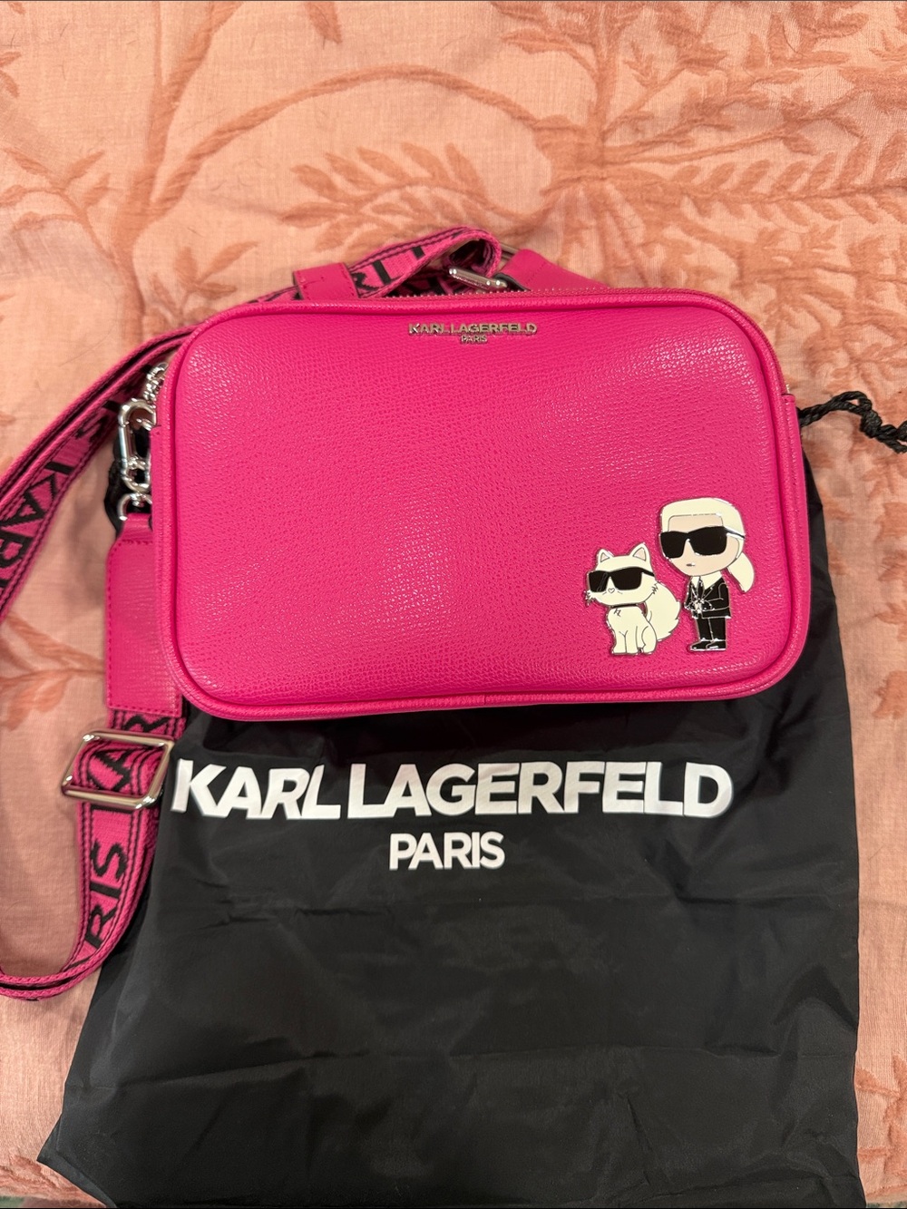KARL LAGERFELD Hot Pink K/Ikonik Crossbody Camera Bag